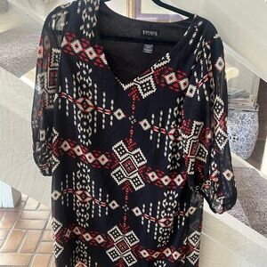 Casual western print dress for work  Size 10